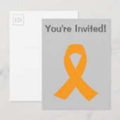 Oranje bewustzijn Koolstof - Leukemie, MS Uitnodiging Briefkaart (Voorkant / Achterkant)