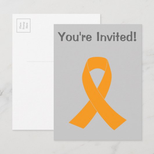 Oranje bewustzijn Koolstof - Leukemie, MS Uitnodiging Briefkaart (Voorkant / Achterkant)