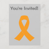 Oranje bewustzijn Koolstof - Leukemie, MS Uitnodiging Briefkaart (Voorkant)