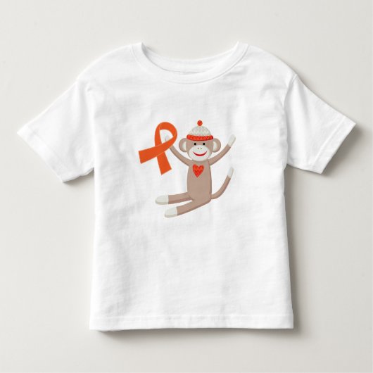 Oranje bewustzijn lint-contactaap kinder shirts (Voorkant)