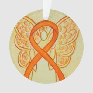 Oranje bewustzijn Ribbon Angel Gepersonaliseerd si Ornament