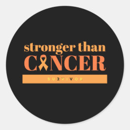 Oranje bewustzijn sterker dan kanker ronde sticker