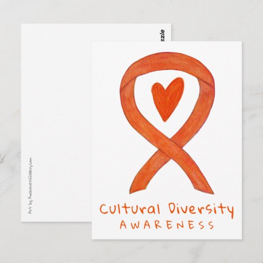 Oranje bewustzijn van culturele verscheidenheid Ku Briefkaart (Voorkant / Achterkant)