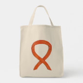 Oranje Bewustzijnslint Custom Art Canvas tas (Achterkant)