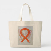 Oranje Bewustzijnslint Custom Art Canvas tas (Achterkant)