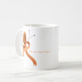 Oranje Bewustzijnslint Vlinder Koffie Mok (Voorkant links)