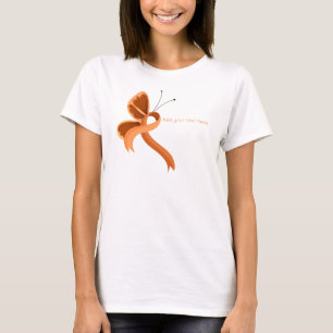 Oranje Bewustzijnslint Vlinder T-shirt