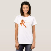 Oranje Bewustzijnslint Vlinder T-shirt (Voorkant volledig)