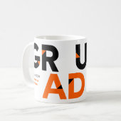 Oranje Big Bold Angle Cut Afstuderen Koffiemok (Voorkant links)