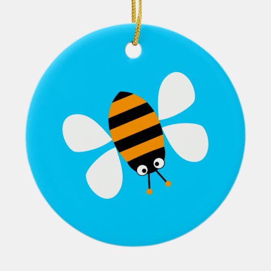 Oranje bijen keramisch ornament (Voorkant)