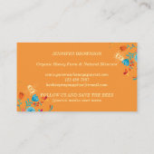 Oranje bijenhoudend Boerderij Visitekaartje (Achterkant)