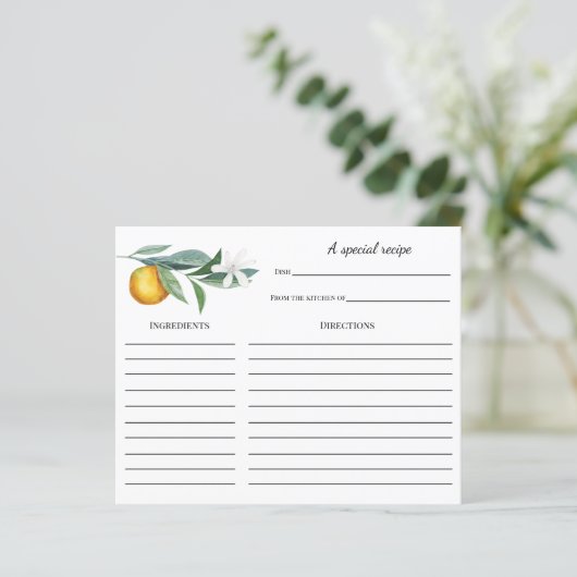 Oranje  Bijkantoor Vrijgezellenfeest Recipkaart (Staand voorkant)