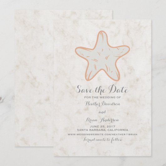 Oranje bijtende kreeften sparen de datum uitnodige save the date (Voorkant / Achterkant)