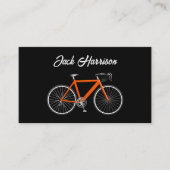 Oranje bike op zwart visitekaartje (Voorkant)