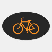Oranje Bike Ovale Sticker (Voorkant)