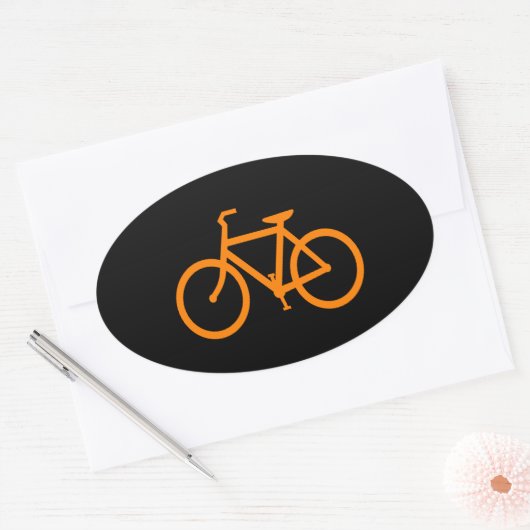Oranje Bike Ovale Sticker (Envelop)