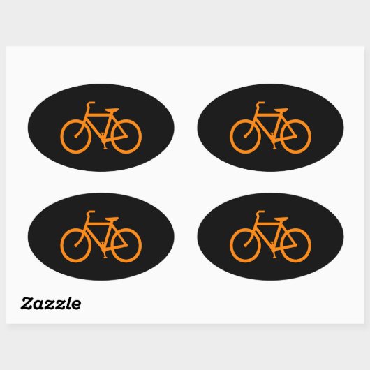 Oranje Bike Ovale Sticker (Vel)