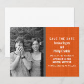 Oranje binaire code foto save the date uitnodiging (Voorkant / Achterkant)