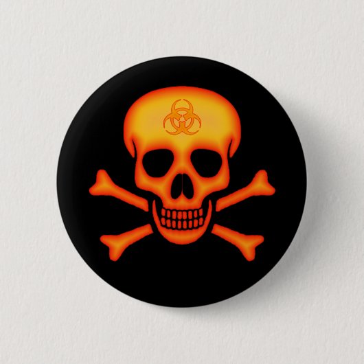 Oranje Biogevaar Button (Voorkant)