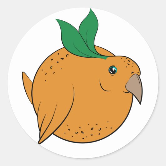 Oranje Birble Ronde Sticker (Voorkant)