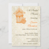 Oranje Birdcage, uitnodiging voor Ivory Damask (Voorkant)