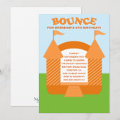 Oranje Birthday Bouncy House Birthday Party Kaart (Voorkant / Achterkant)