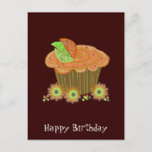 Oranje Birthday Cupcake Briefkaart (Voorkant)