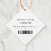 Oranje blaasschotel voor schaars bedankjes labels (Achterkant)