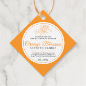 Oranje blaasschotel voor schaars bedankjes labels (Voorkant)