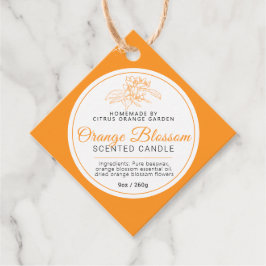 Oranje blaasschotel voor schaars bedankjes labels