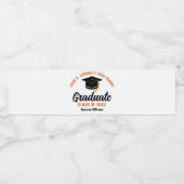 Oranje Black Afstuderen Aangepaste Graduation Part Waterfles Etiket (Enkel label)