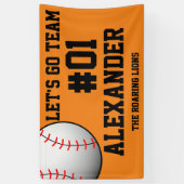 Oranje Black Baseball Team Spirit Spandoek (Verticaal)