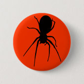 Oranje Black Creepy Spider Button (Voorkant)