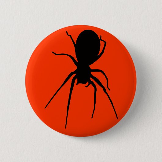 Oranje Black Creepy Spider Button (Voorkant)