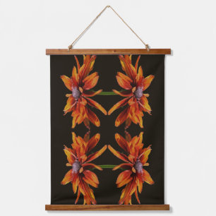 Oranje Black Eyed Susan Bloem Abstract Hangend Wandkleed