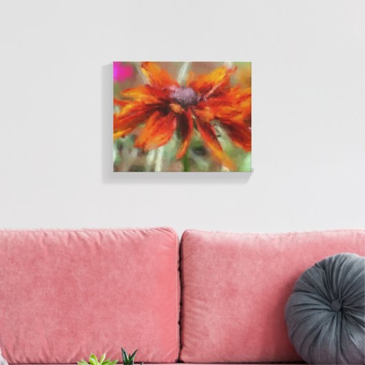 Oranje Black Eyed Susan Canvas Afdruk (Insitu (Woonkamer))