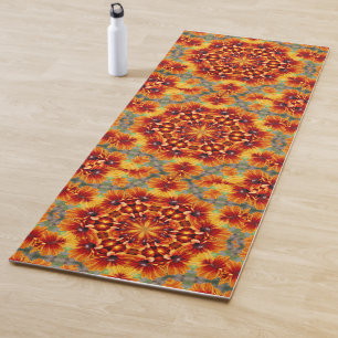Oranje Black Eyed Susan Daisy Abstract Yogamat
