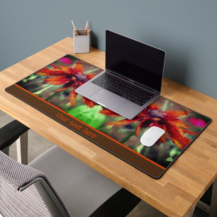 Oranje Black Eyed Susan Flower Art gepersonaliseer Bureaumat