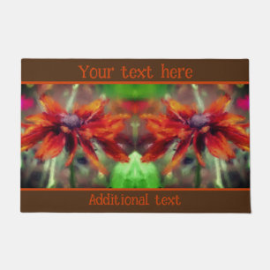Oranje Black Eyed Susan Flower Art gepersonaliseer Deurmat