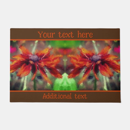 Oranje Black Eyed Susan Flower Art gepersonaliseer Deurmat (Voorkant)