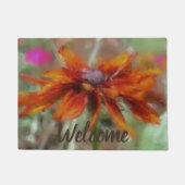Oranje Black Eyed Susan Flower Art Welkom Deurmat (Voorkant)