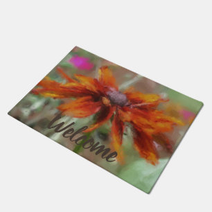 Oranje Black Eyed Susan Flower Art Welkom Deurmat