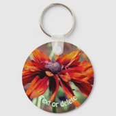 Oranje Black Eyed Susan Flower Personalized Sleutelhanger (Voorkant)