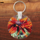 Oranje Black Eyed Susan Flower Personalized Sleutelhanger (Achterkant)