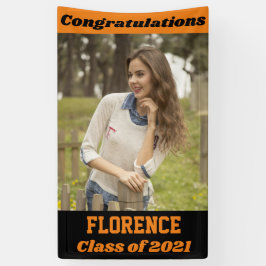 Oranje Black Gefeliciteerd Afstuderen Spandoek