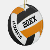 Oranje black girls boys team volleybal keramisch ornament (Links)