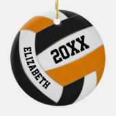 Oranje black girls boys team volleybal keramisch ornament (Achterkant)