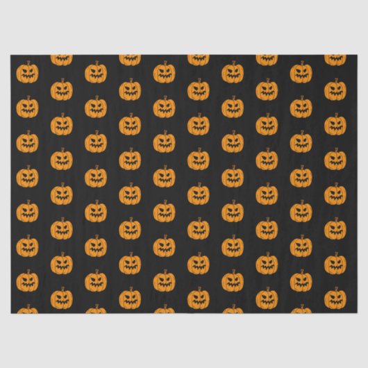Oranje Black Halloween Ghost en Jack o Lantern Tissuepapier (Voorkant)