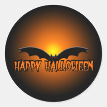 Oranje Black Happy Halloween Bat Sticker
