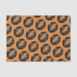 Oranje Black Pattern Lips Halloween party Tissuepapier